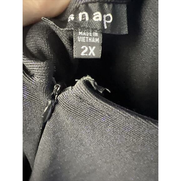 Snap Sleeveless Dress NWT Women's Plus Size 2X Black/Purple Back Zip - Picture 3 of 9